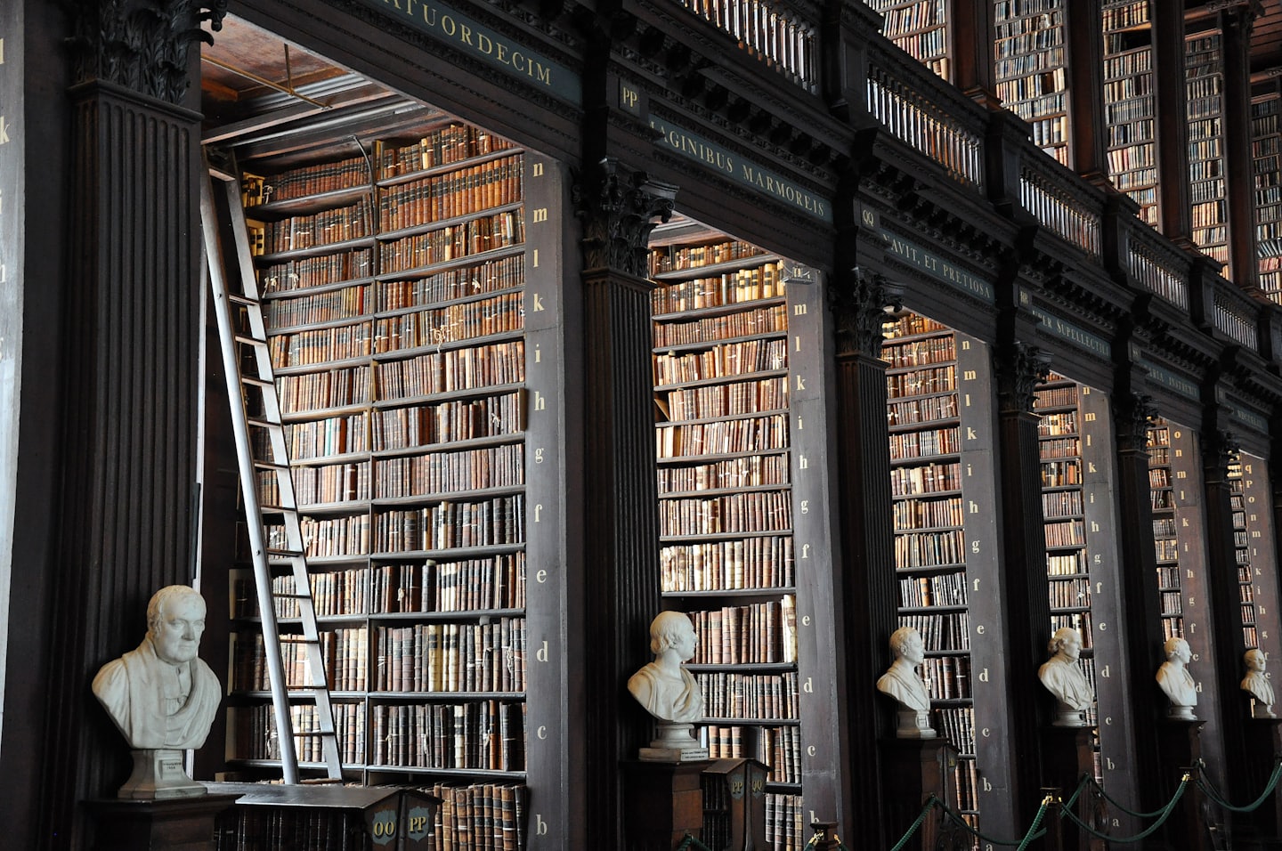 An old library with tall shelves