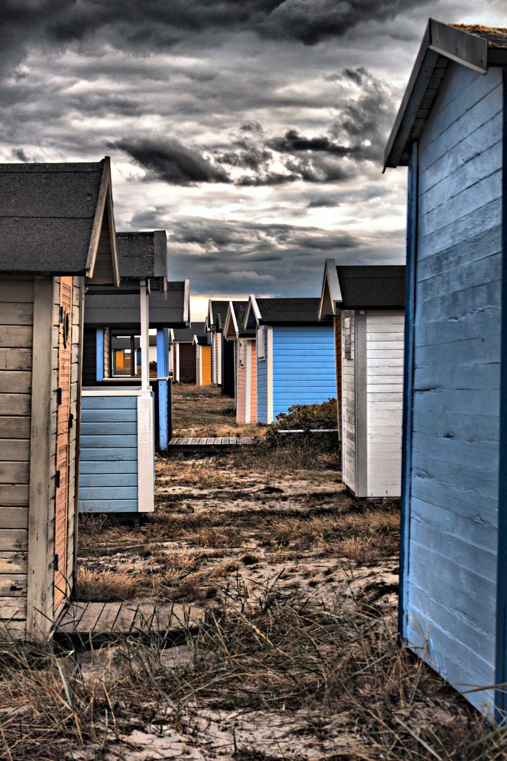 Beach houses at Skanör Beach, Sweden