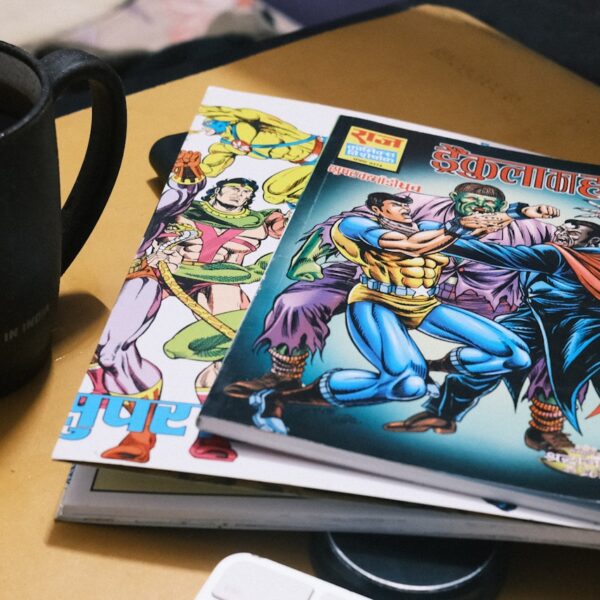 Some series magazines (cartoons) on a table