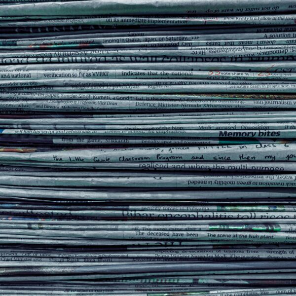 A stack of newspapers